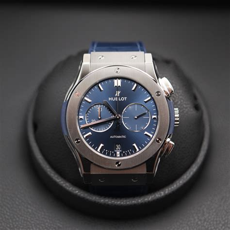 Hublot Classic Fusion Chronograph Titanium Blue Dial 